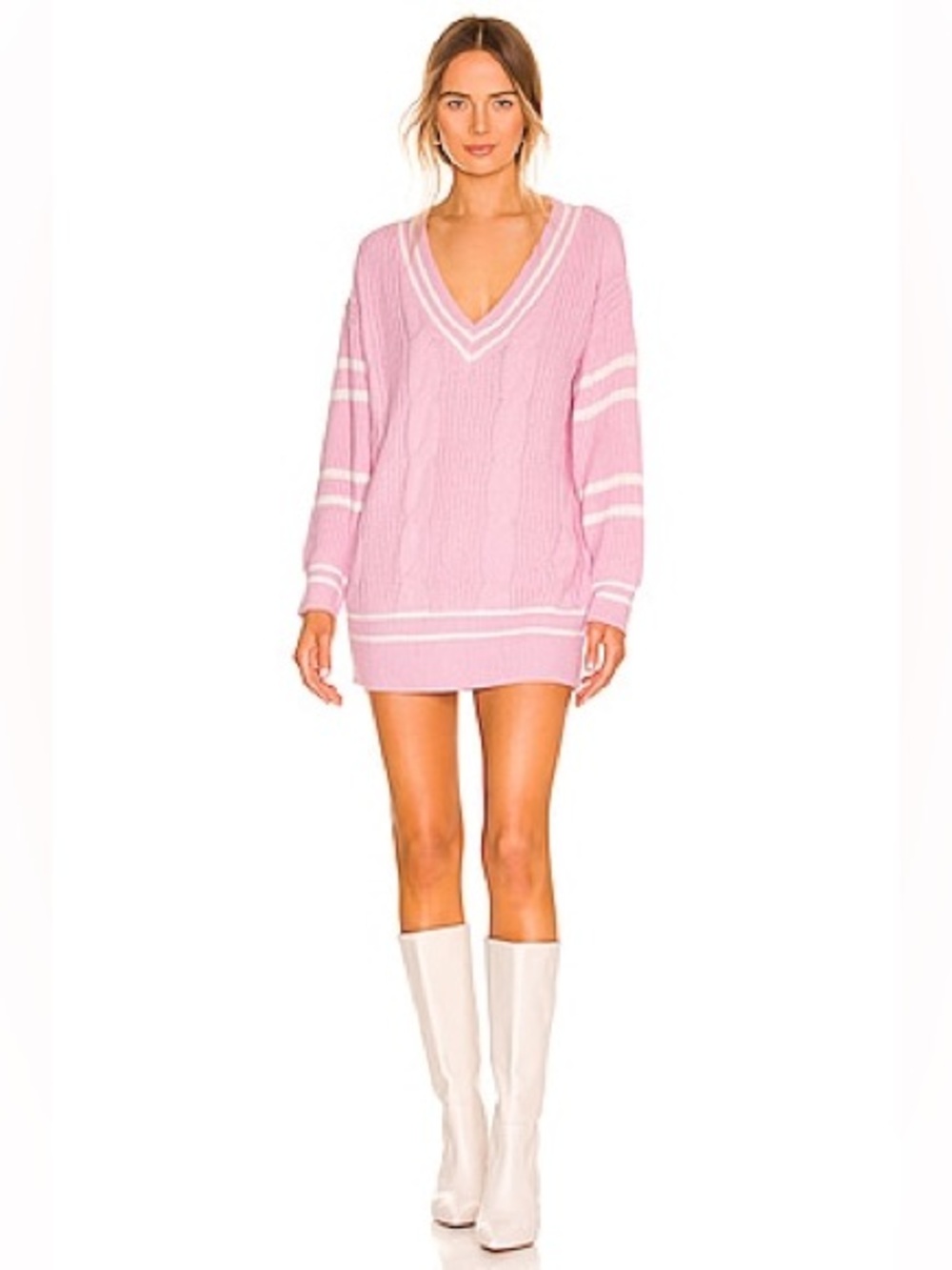 MORE TO COME Cassandra Sweater Dress in Pink